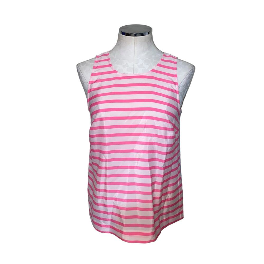 J. Crew Pink Striped Sleeveless Tank Top Women’s Size 8